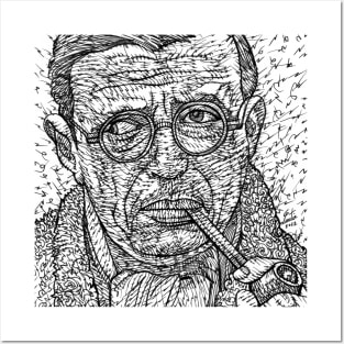 SARTRE ink portrait .1 Posters and Art